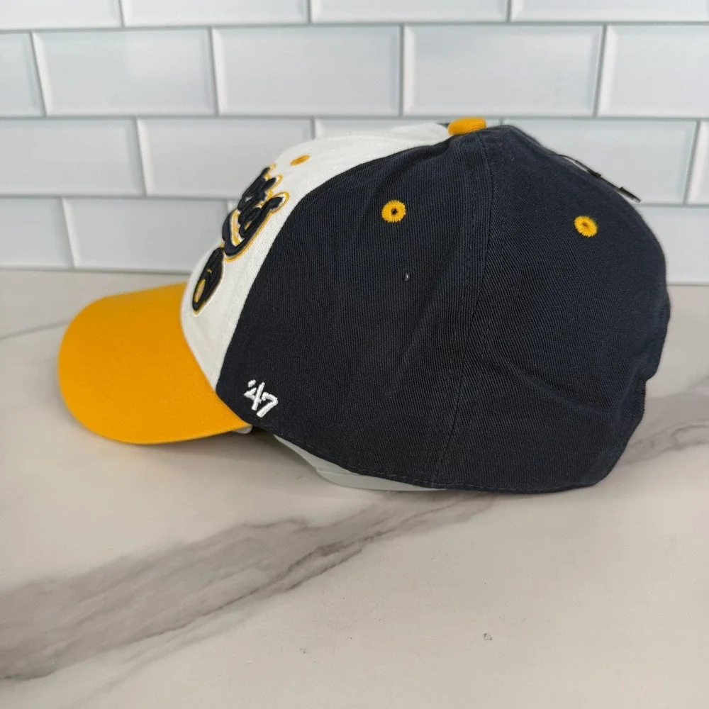Milwaukee Brewers Hat Cap Strap‎ Back Kids Navy Yellow MLB Baseball Two Tone 47